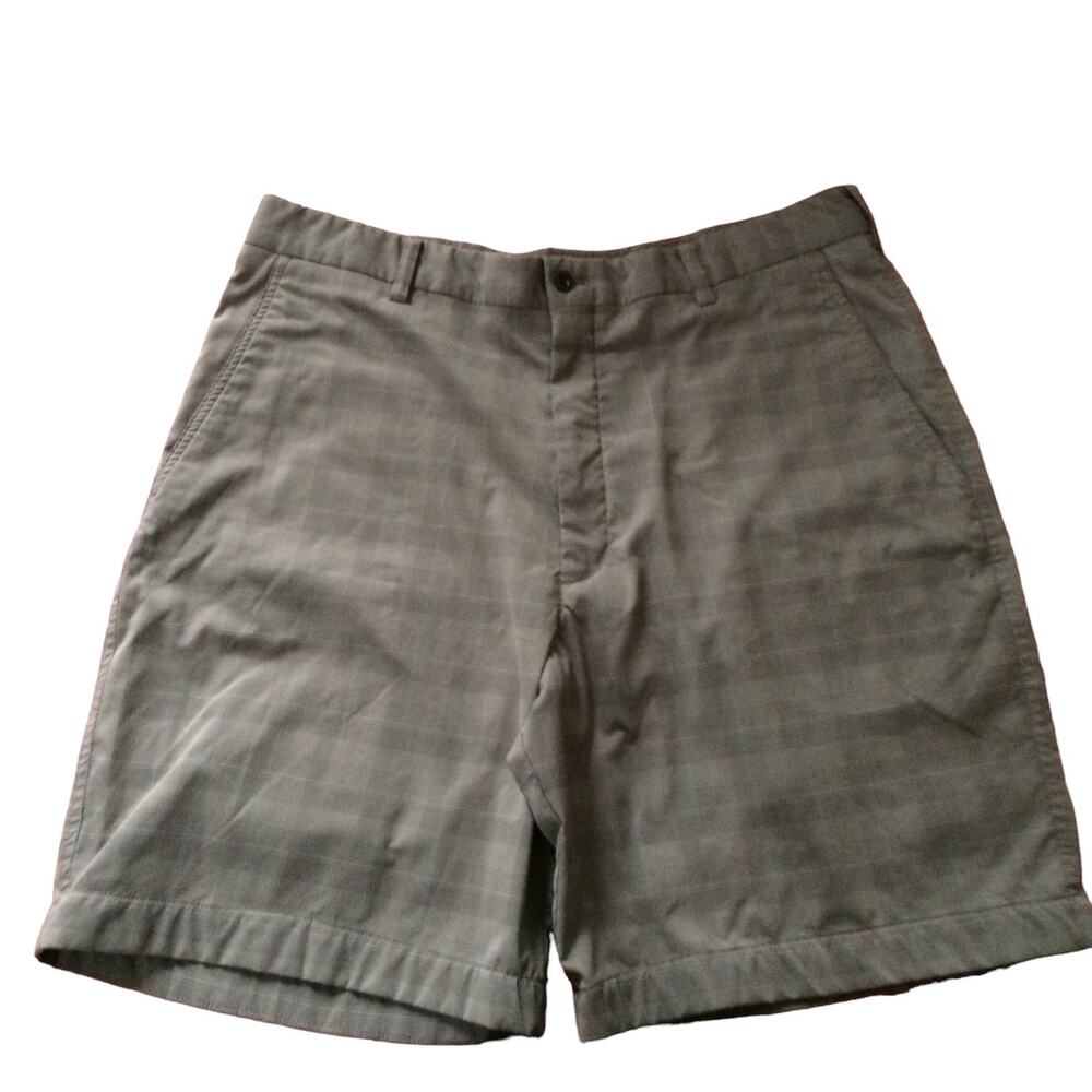 Men's 36 NIKE GOLF Brown Plaid Shorts Nike Fit Dry Preppy Sporty Academia